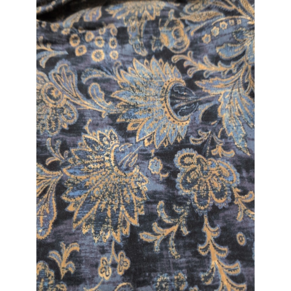 Vtg Lauren Jeans XL Paisley Suede Patch Equestrian Preppy BaseLayer Long Sleeve - Picture 12 of 14